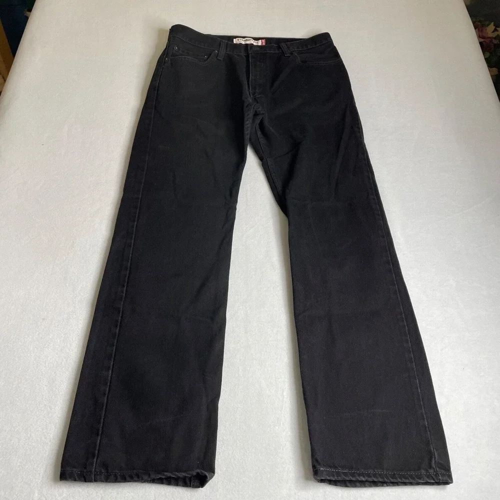 Levis‎ 505 Men's Jeans Black W34 L34 Straight Leg Straight Fit 100% Cotton Denim